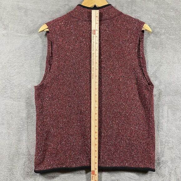 Woolrich Vest Womens L Cranberry Full Zip Cardigan Christmas Winter Holiday - Picture 9 of 12